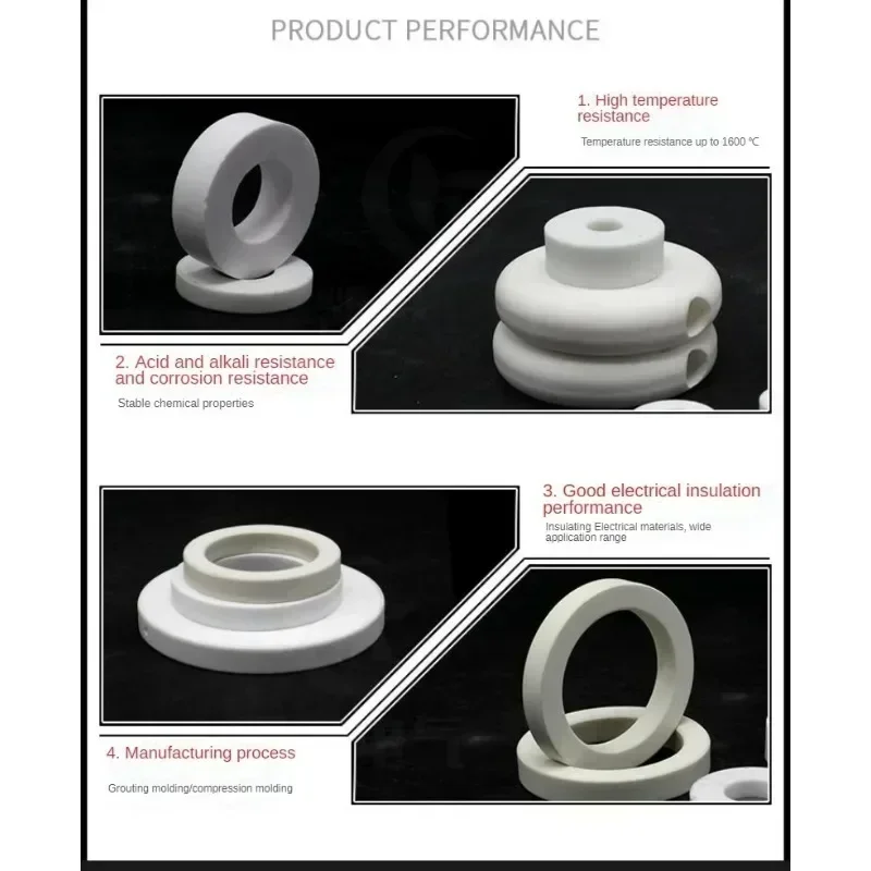 Aluminum Oxide 95 High-Temperature Resistant Ceramic Circular Ring Wear-Resistant Ceramic Insulation Gasket