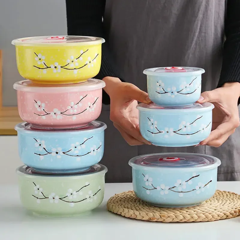 

Ceramic Fresh-keeping Box Fresh-keeping Bowl Lunch Box Sealed Refrigerator Storage Box Microwave Oven