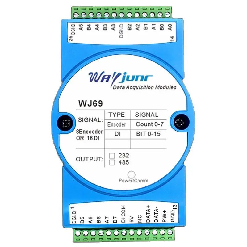 Imagem -02 - Contador de Pulso Codificador de Canais Módulo Modbus Rtu de Alta Velocidade di de 16 Canais Wj69