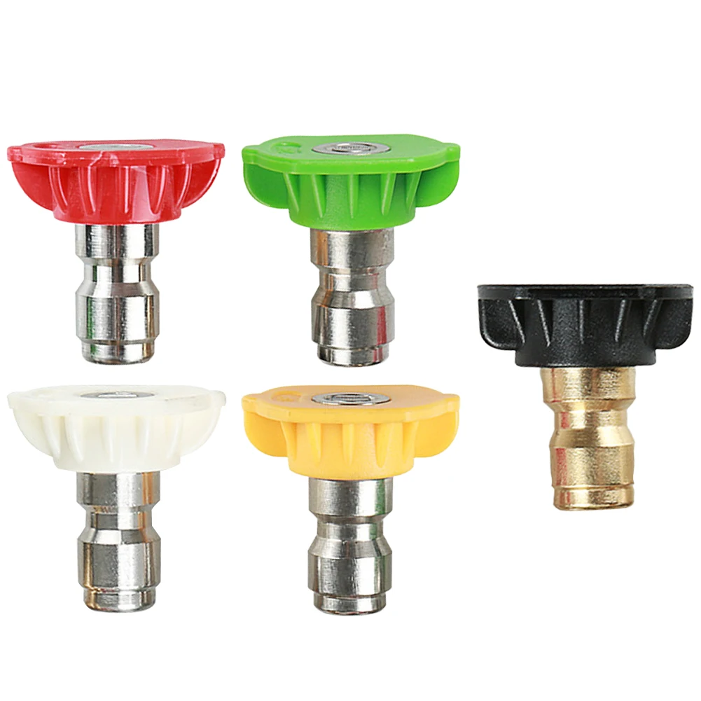 5pcs Washer Snow Foam Lance Spray Nozzle High Pressure 2.5 GPM 0-40 Degree 3600 PSI/250 BAR Tip Snow Foam Nozzle 5 Colors