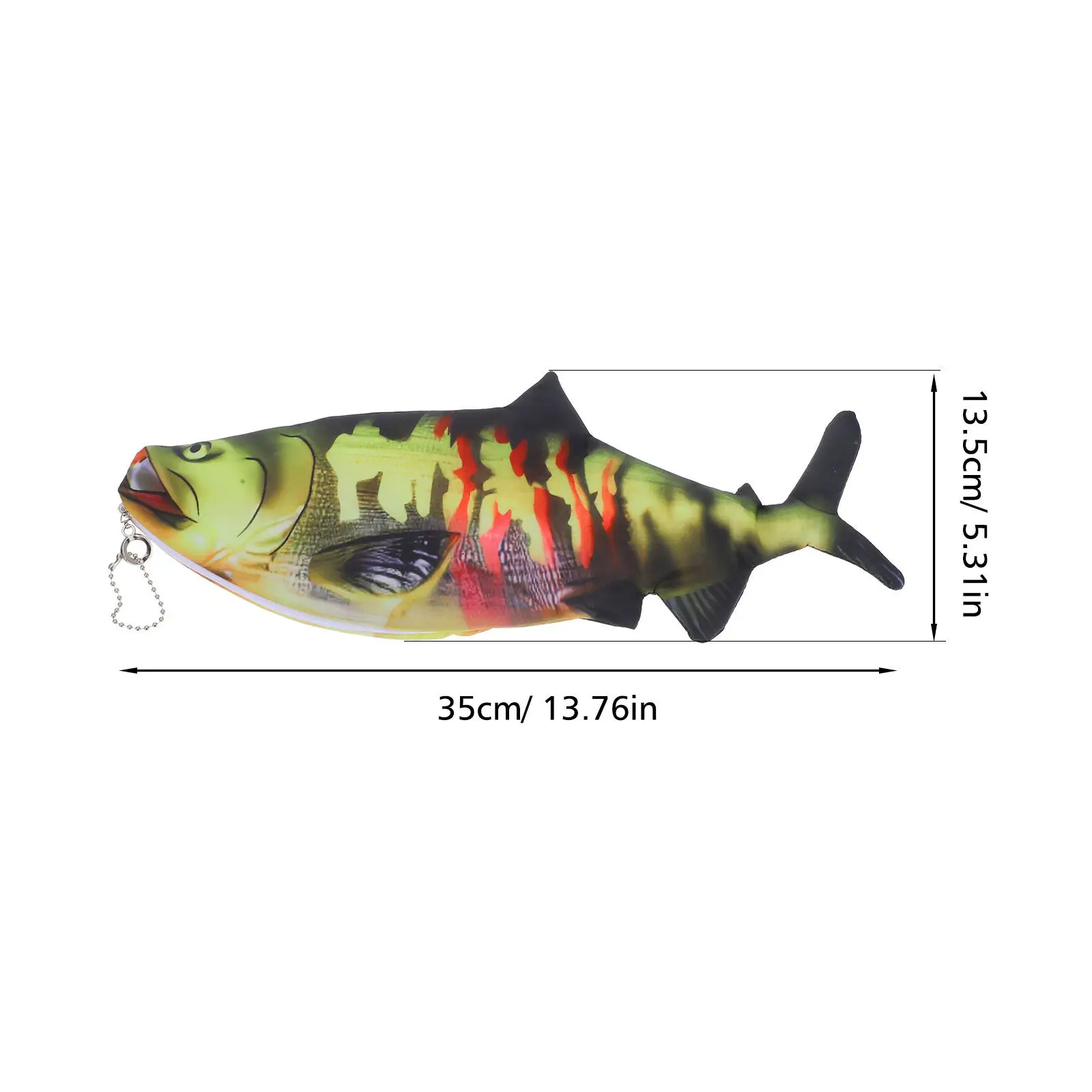 Fish Shaped Pencil Case Zipper Closure Realistic Fish Pen Pouch School Supplies Bag Coin Purse Makeup Teens Kids