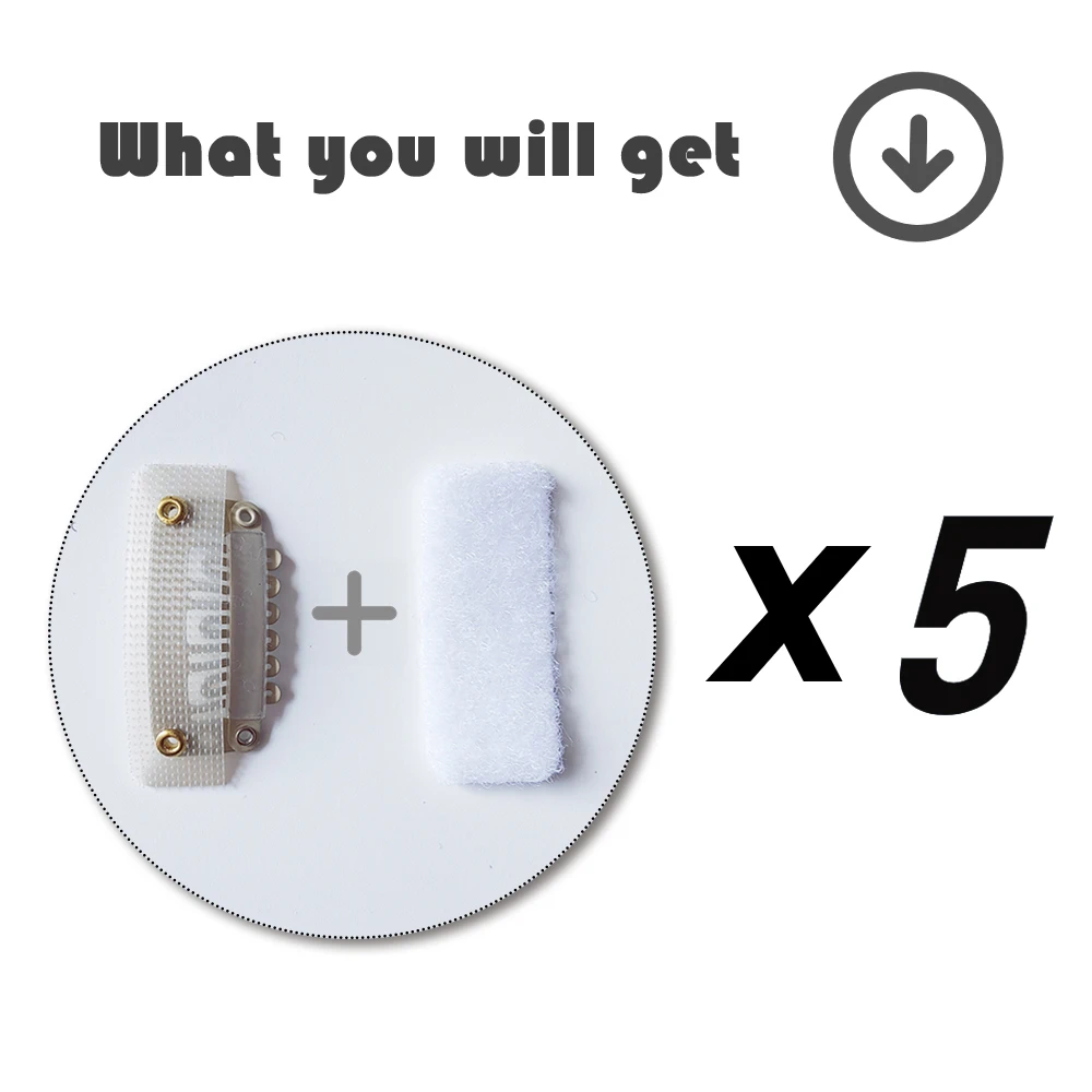 5 Pcs Stickable U-Shape Snap Clips for Hair Extensions