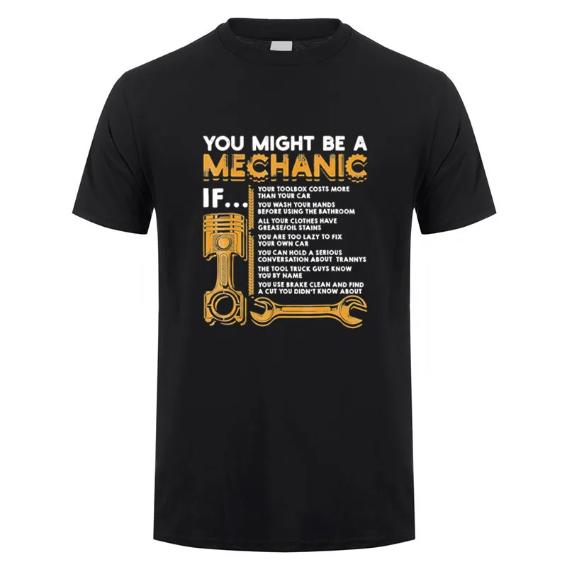 You Might Be A Mechanic If T Shirt Summer Women Men Short Sleeve Funny Mechanic Gifts Classic T-shirts Cotton Tshirt Tops