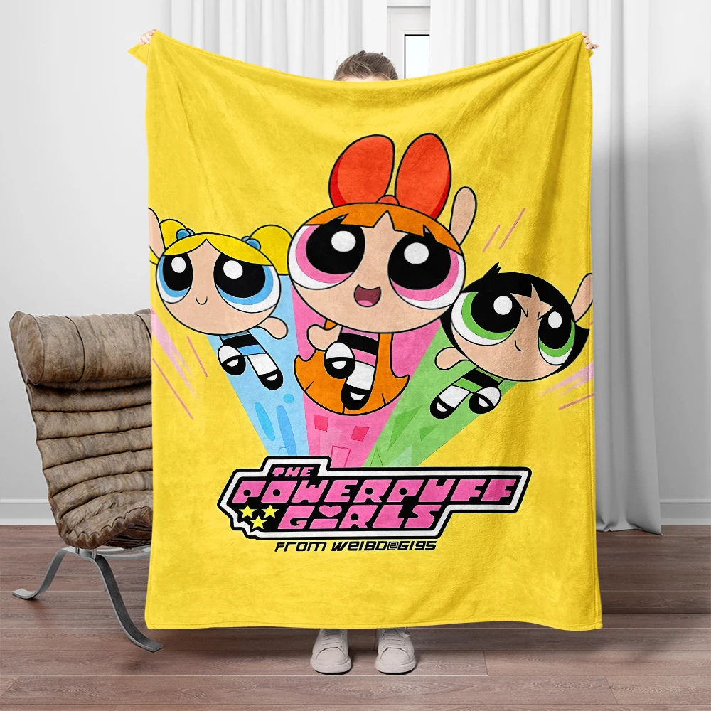 The Powerpuff Girls HD Printed  Blanket,Lightweight Flannel Throw for Sofa, Bed, Travel, Camping, Livingroom, Office, Couch,