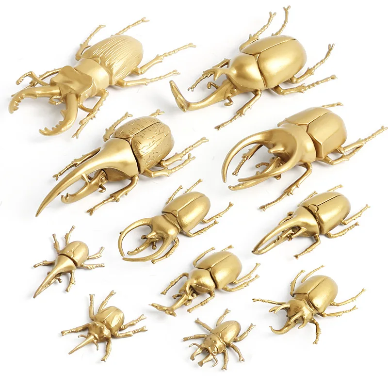 10Pcs Halloween April Fool's Day Prank Scare Insect Toys Simulation Beetle Series Model Kids Cognitive Insect Desktop Decoration