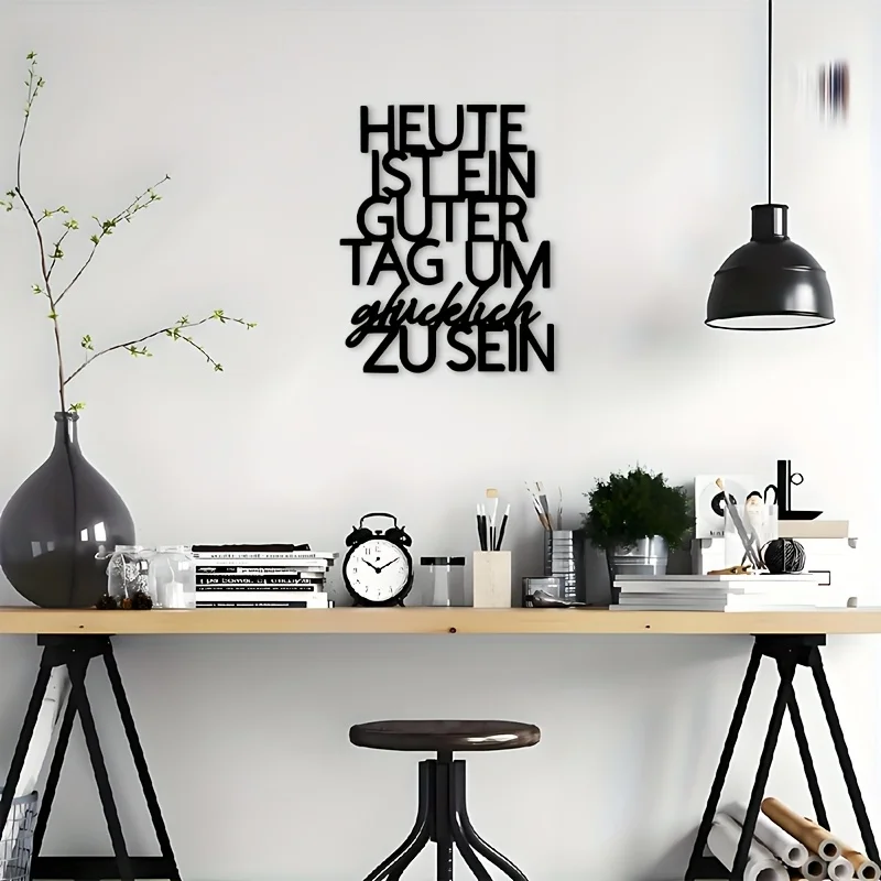 [2D Flach] 3 Different Sizes Rustic Metal German Quote Wall Decor, Inspirational 