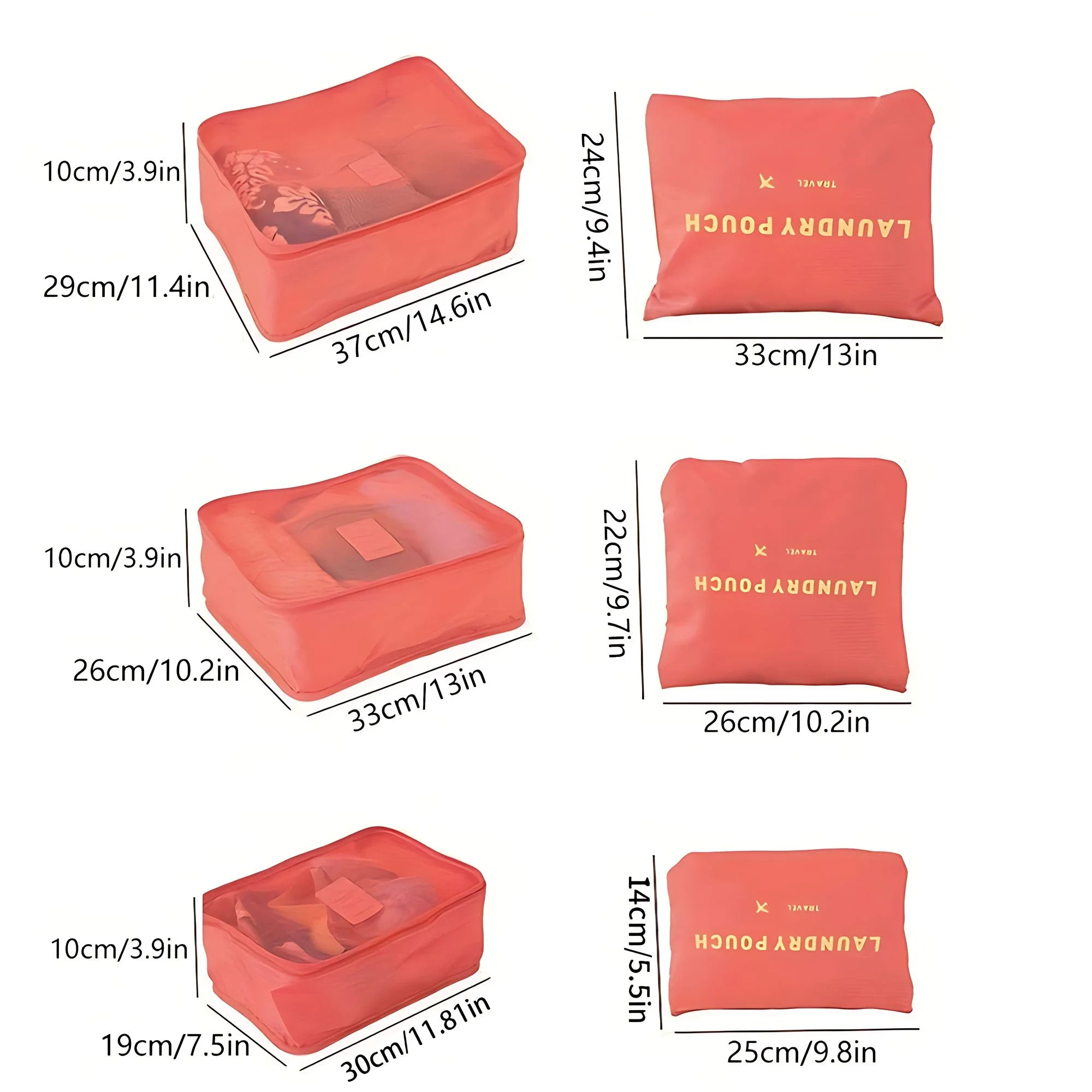 6Pcs/Set Travel Luggage Cubes Set - Foldable Storage Bags for Clothes, Shoes, Underwear, and Accessories, Suitcase Organizer