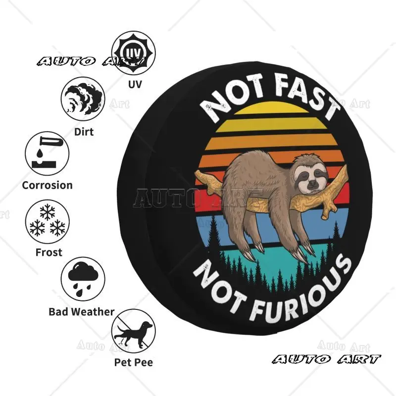 Not Fast Not Furious Sloth Spare Tire Cover Car Wheel Protectors 14\