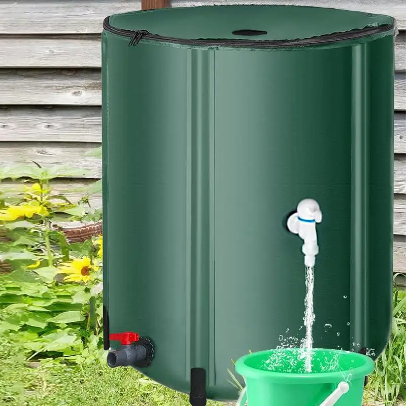 Rain Water Collection Barrel 26 Gallon Portable Rain Barrel Folding Water Catcher Container System Rain Water Tank With Filter