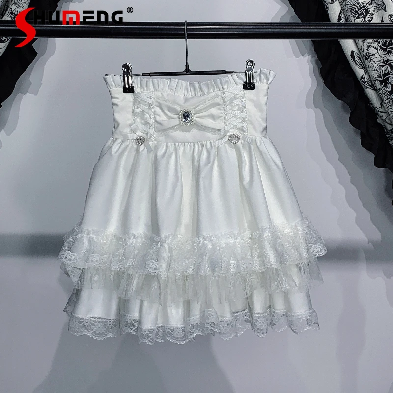 

Rojita Mine Series SC Sweet Cute Lace Slim Fit High Waist Skirt 2025 Winter New Japanese Lolita Lace-up Skirts 3 Colors Ladies
