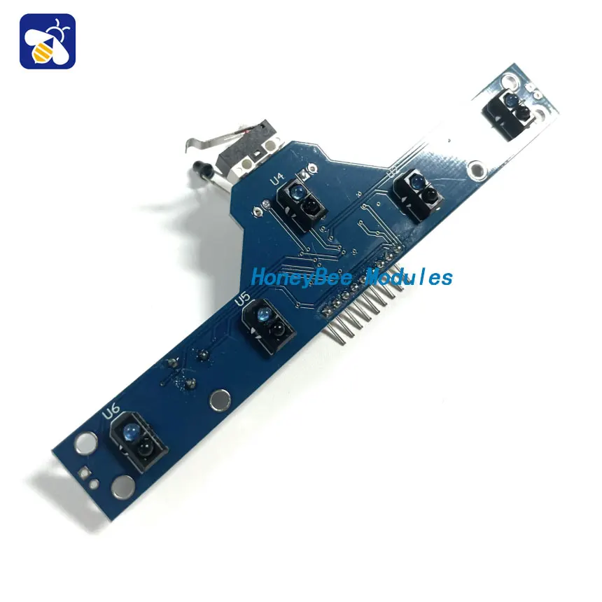 Infrared tracing sensor module five-way tracing obstacle avoidance patrol line tracing module 5 functions high sensitivity