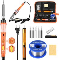 Upgraded Soldering Iron Kit 60W Adjustable Tmeperature with ON/Off Switch Solder Wire Set Fast Heating Repair Tools