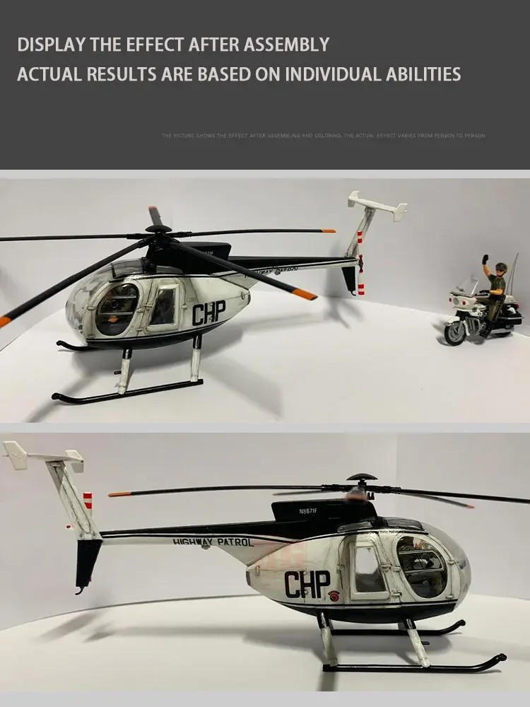 Academy Assembly Aircraft Model Kit 12249 Hughes 500D Police Helicopter 1/48