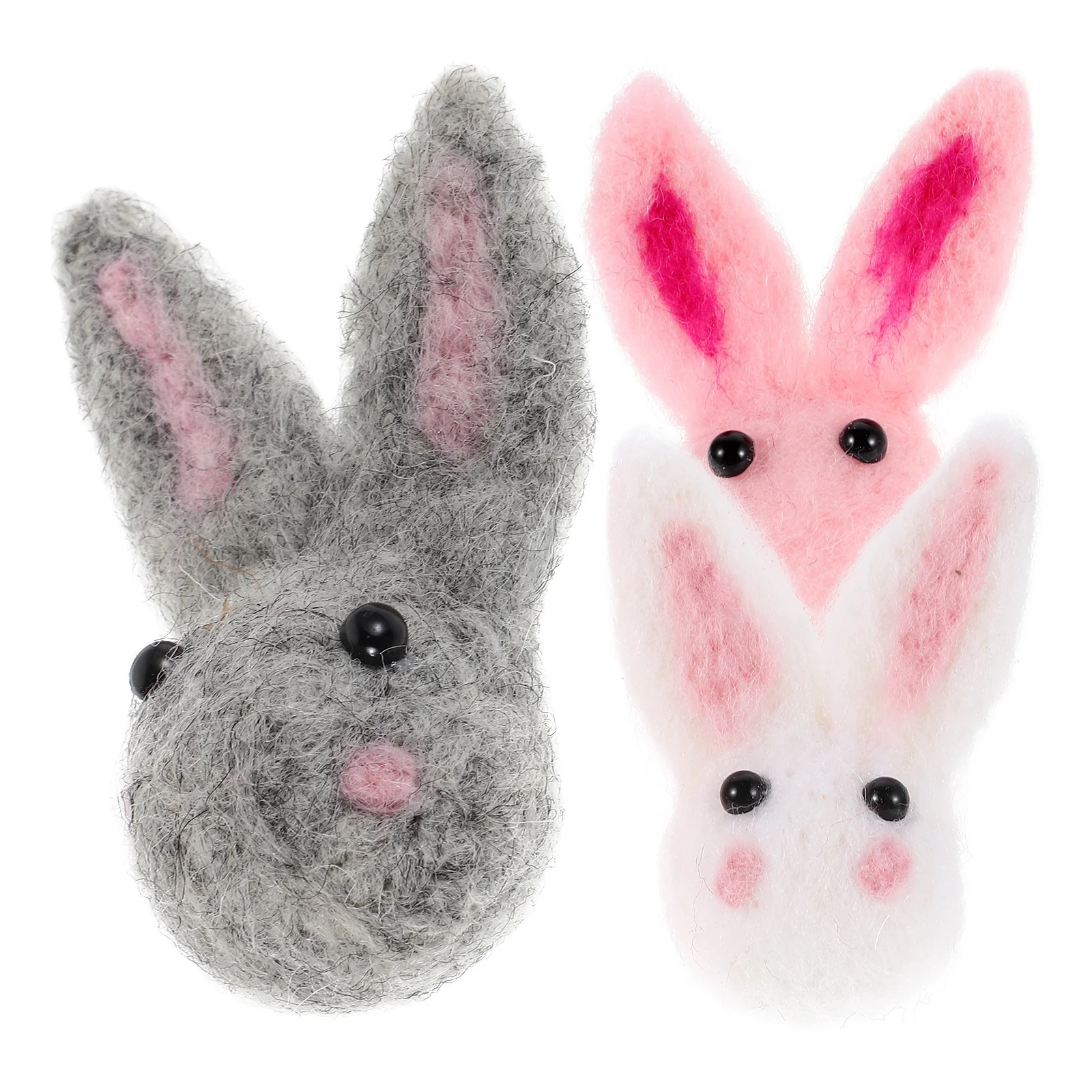 

6pcs Wool Felt Keychain Craft Animal Brooch Pin Easter Bag Ornament Kit Small Bunny Accessory