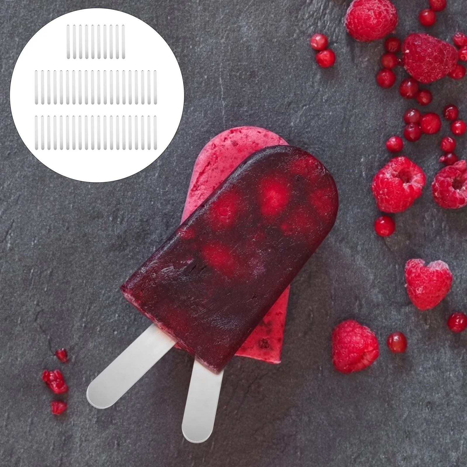 

50 pcs Popsicle Sticks Ice Cream Stick For Diy Wooden Craft Sticks Smooth Rounded Edges Reusable Lightweight Easy To Clean