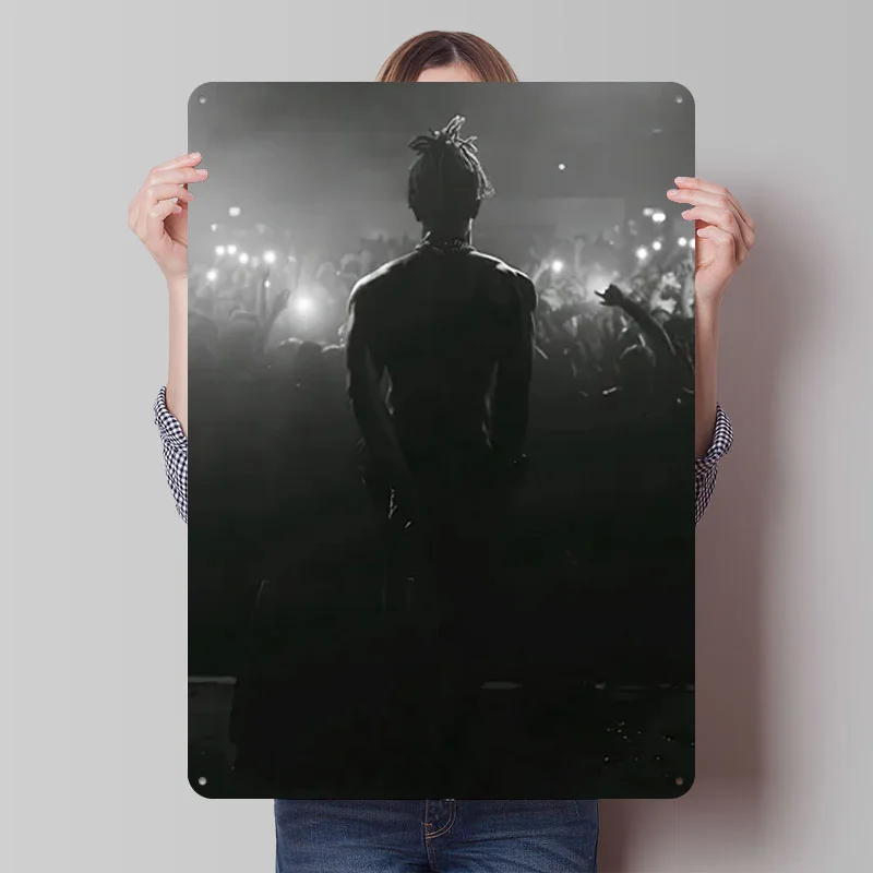 XXXTentacion الحفل المعادن المشارك تين علامات جدار الفن مكتب ديكور مخصص علامة معدنية للديكور المنزل غرفة الألعاب الديكور #1