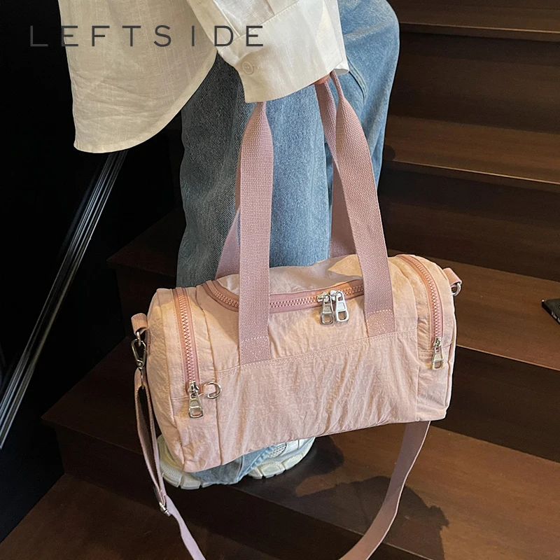

LEFTSIDE Lady Shopper Shopping Soft Cloth Small Shoulder Bag for Women 2025 Korean Fashion Y2K New Casual Travel Crossbody Bags