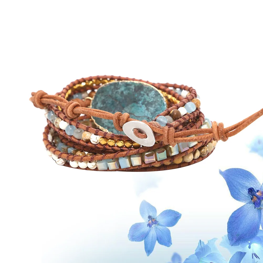 

Bohemia Style Beaded Bracelet Stone Weaving Jewelry Decor Retro Lightweight Easy Wear Off for All Occasions