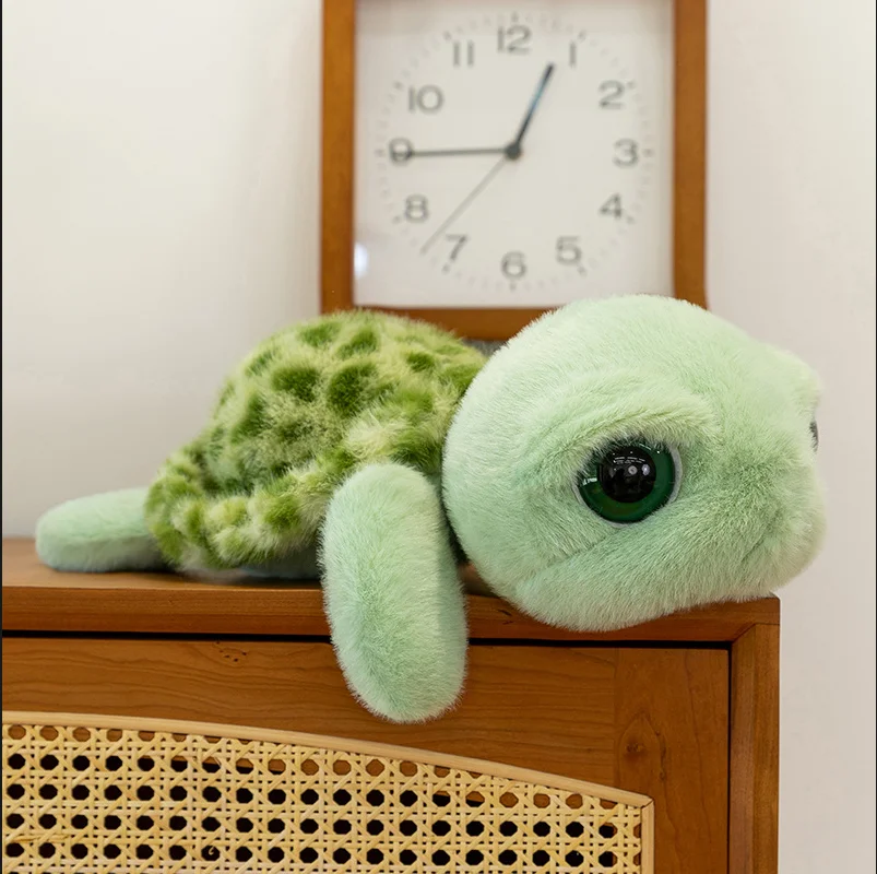 Lovely Big Eye Tortoise Plush Doll Soft Fluffy Sea Turtle Stuffed Animal Toy Home Ornament Children Holiday Gift