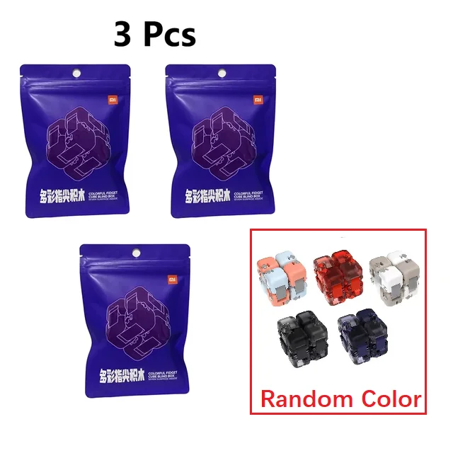 Xiaomi Mitu Spinner Kleurrijke bouwstenen Vinger Fidget Decompressie Speelgoedpuzzel Assembleren Kubus Vinger Spinner Willekeurige kleur