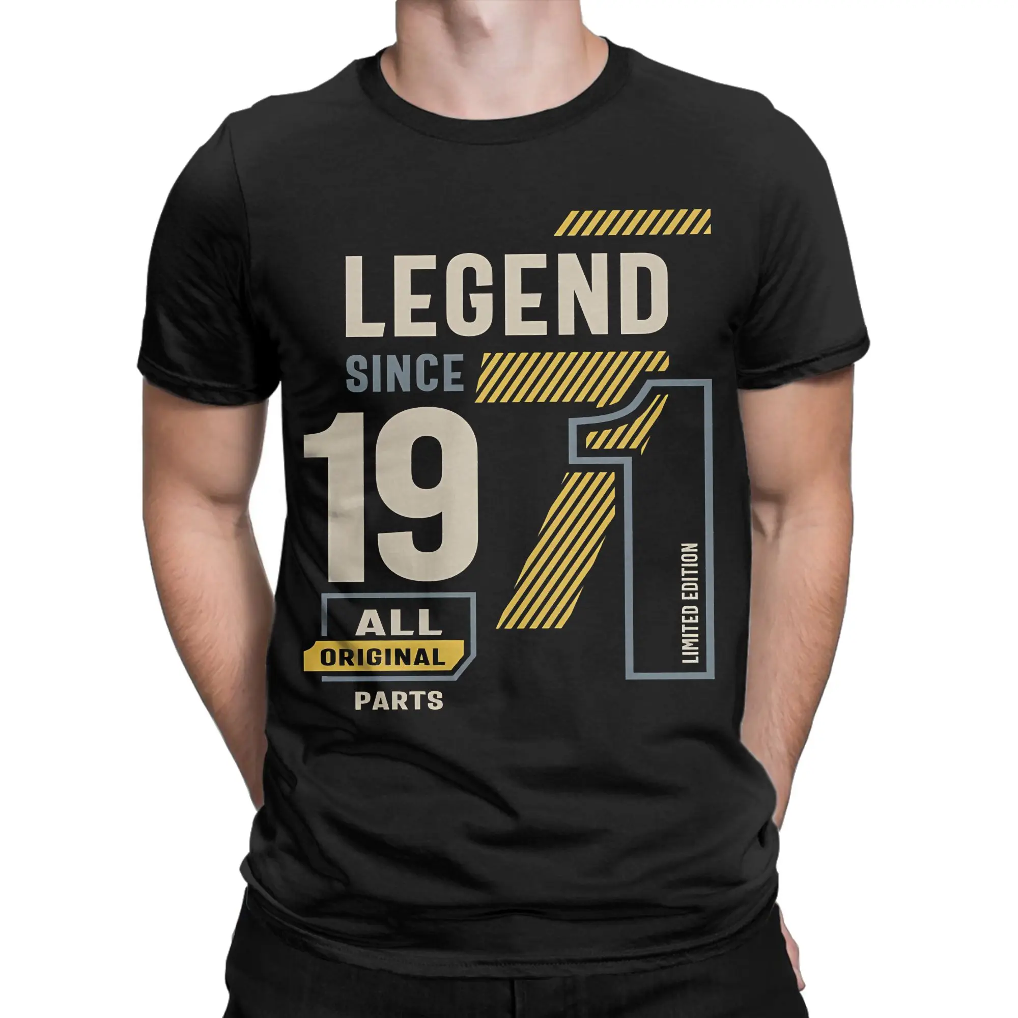Men Women T-Shirt Legend Since 1971 Vintage Pure Cotton Tee Shirt Short Sleeve 55th Birthday T Shirts Crew Neck Tops Plus Size