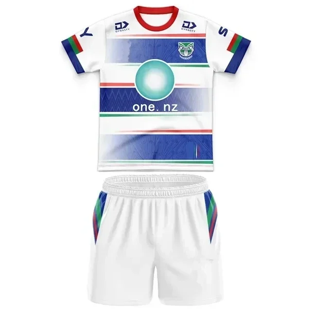 2025/24 New Zealand Warriors Kit para niños Camiseta de rugby local / visitante Tamaño: 16-26 (Imprimir número de nombre personalizado)