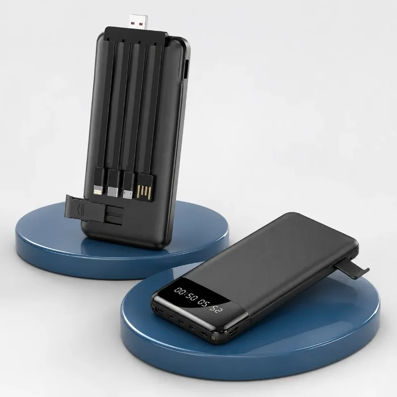 Imagen 5: Batería Externa Portátil de 20000mAh con 4 Cables Integrados, Pantalla Digital, Batería Externa de Alta Capacidad de 10000mAh 6000mAh para Viajes