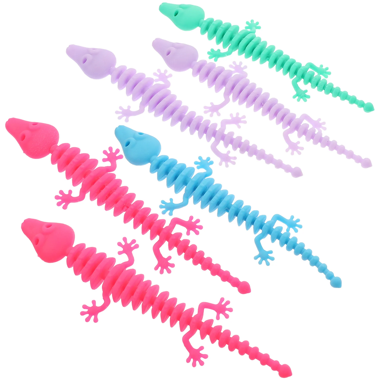 

6Pcs Animal Bracelets Stretchy Kids Wristbands Cartoon Bone Stress Relieve Toys Bright Color Mixed Children Party Favor