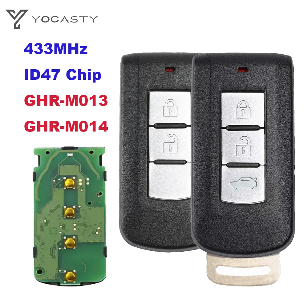 YOCASTY 433MHz ID47 Chip Smart Remote Car Key For 2017-2022 Mitsubishi Xpander Eclipse Cross FCC GHR-M013 GHR-M014