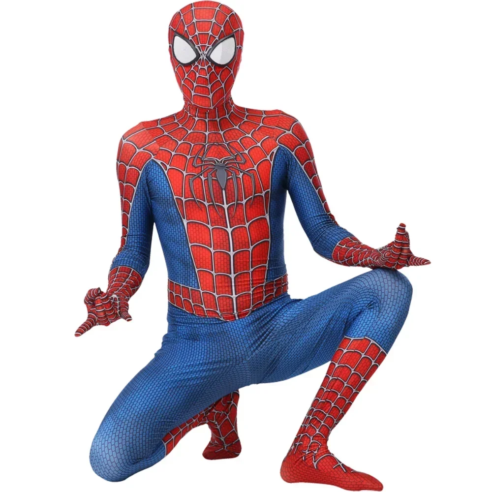 Movie Amazing Spider-man Cosplay MARVEL Superhero Spiderman Costumes Full Body Jumpsuits with Mask Halloween Birthday Party Gift