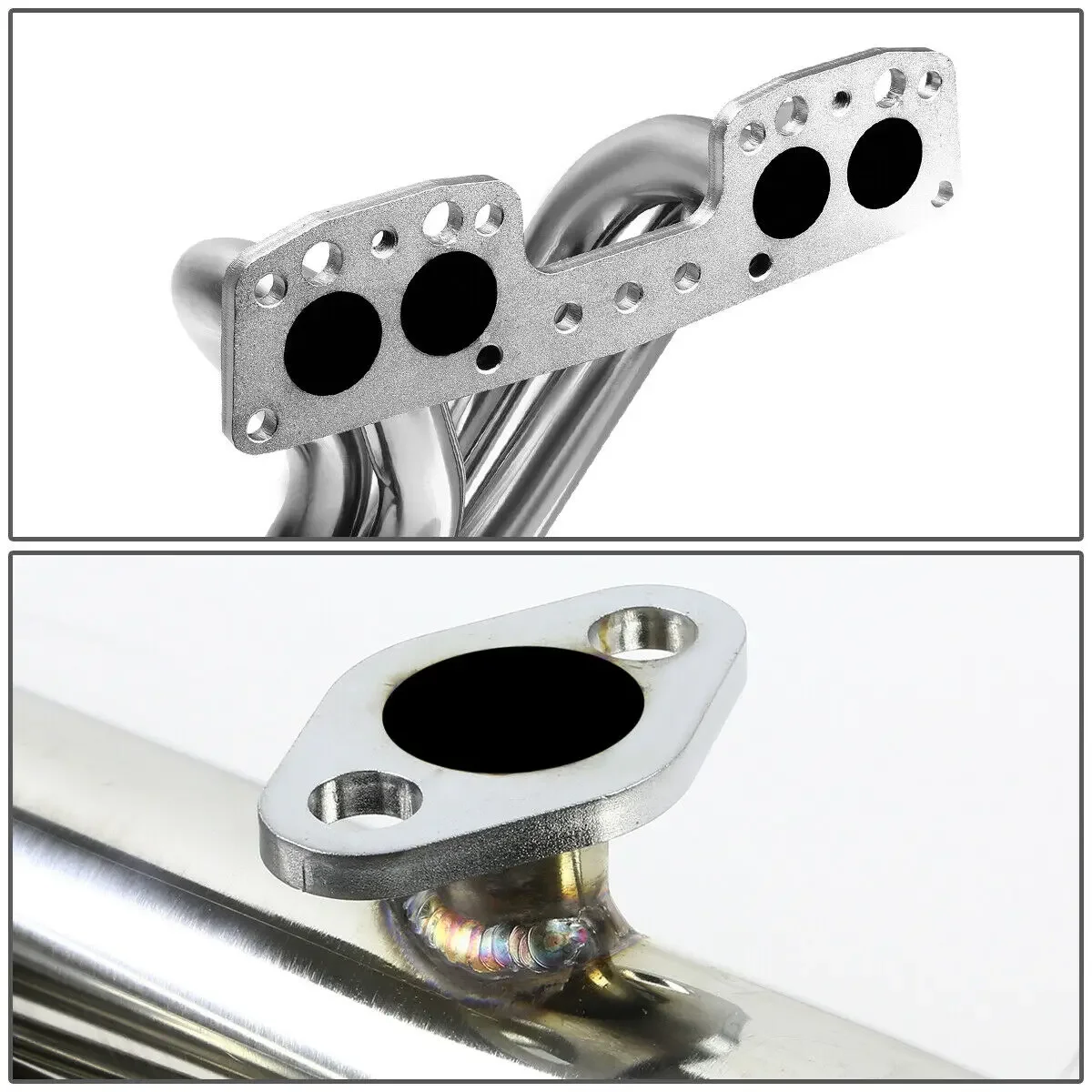 Silver/Black Performance Exhaust Header System For 90-95 Toyota Pickup/4-Runner 2.4L 22RE 4WD