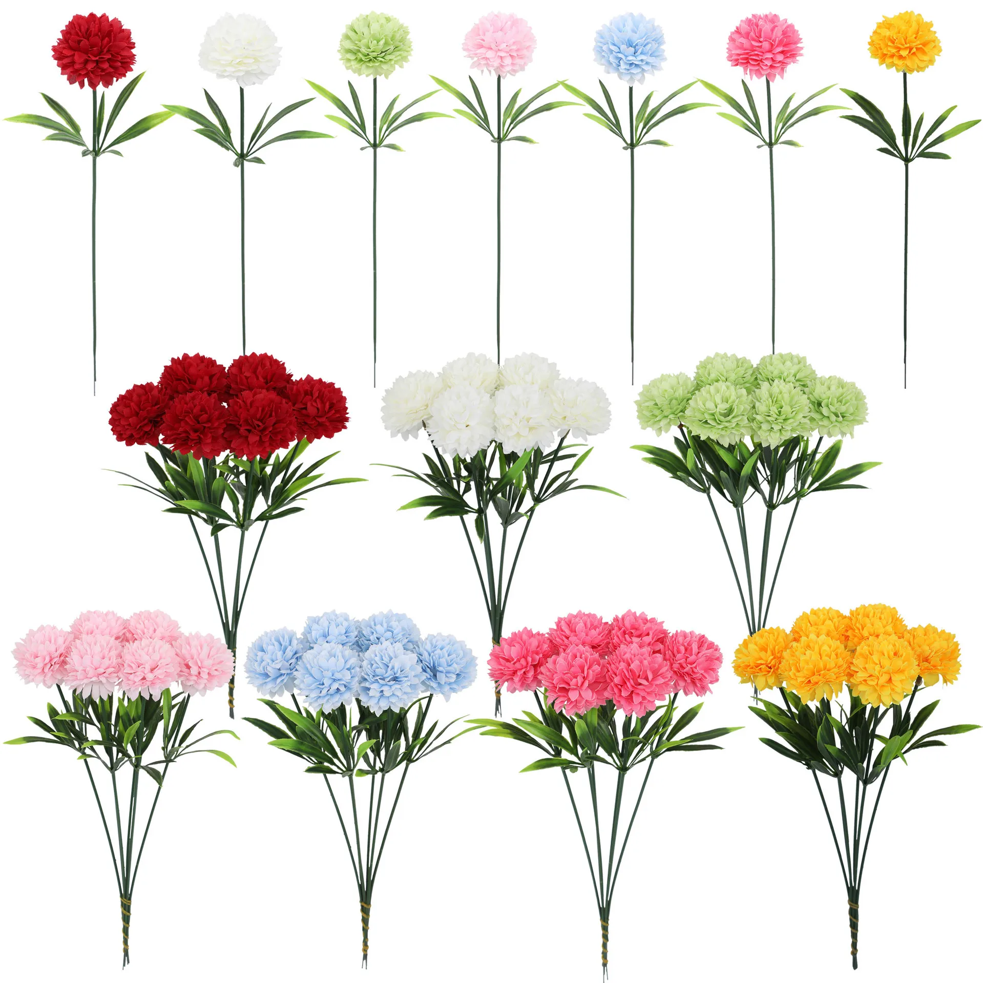 

Artificial chrysanthemums, dandelions, ping-pong chrysanthemums, hydrangeas - wholesale for home decoration and weddings.
