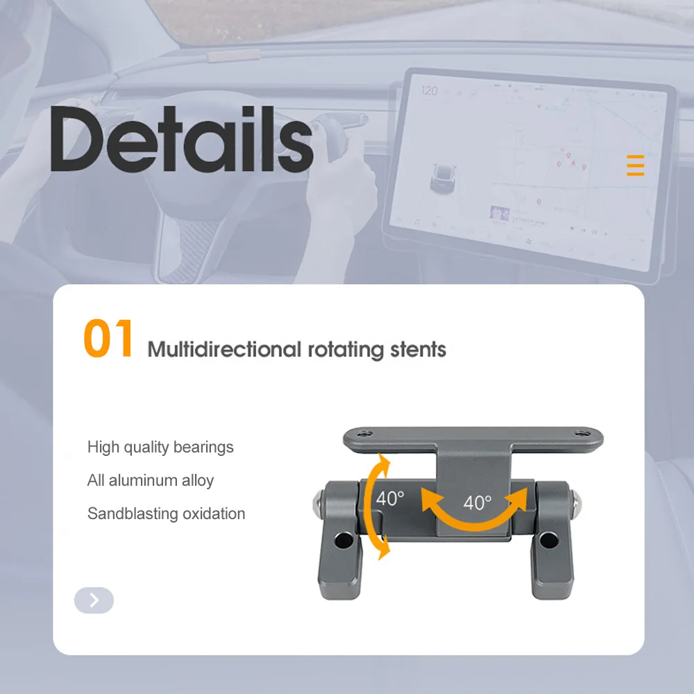 Nowy niezawodny Model wspornika obrotowego ekranu Tesla 3 Y akcesoria do nawigacji GPS obrotowy uchwyt 4-kierunkowy zestaw obrotowe mocowanie