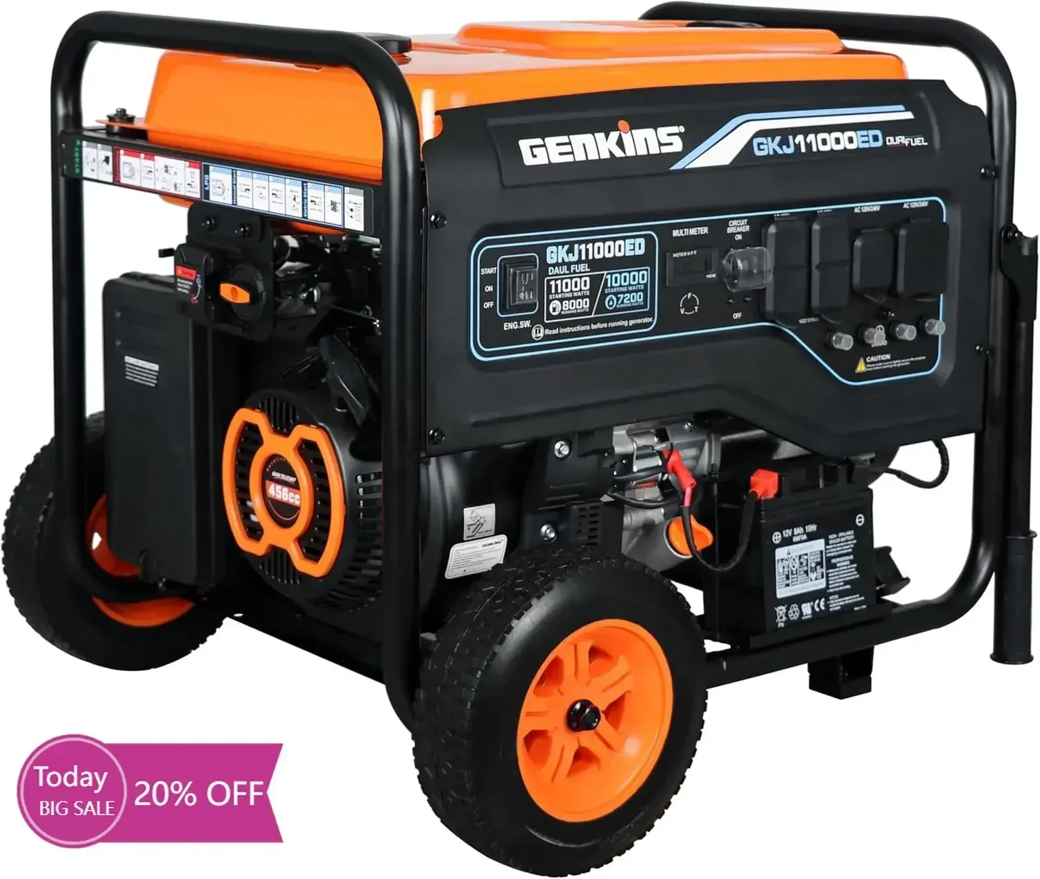 

Bestseller11000 Watt Dual Fuel Portable Generator Home Back Up, Emergercy, RV & Camping Electric Start Gas or Propane