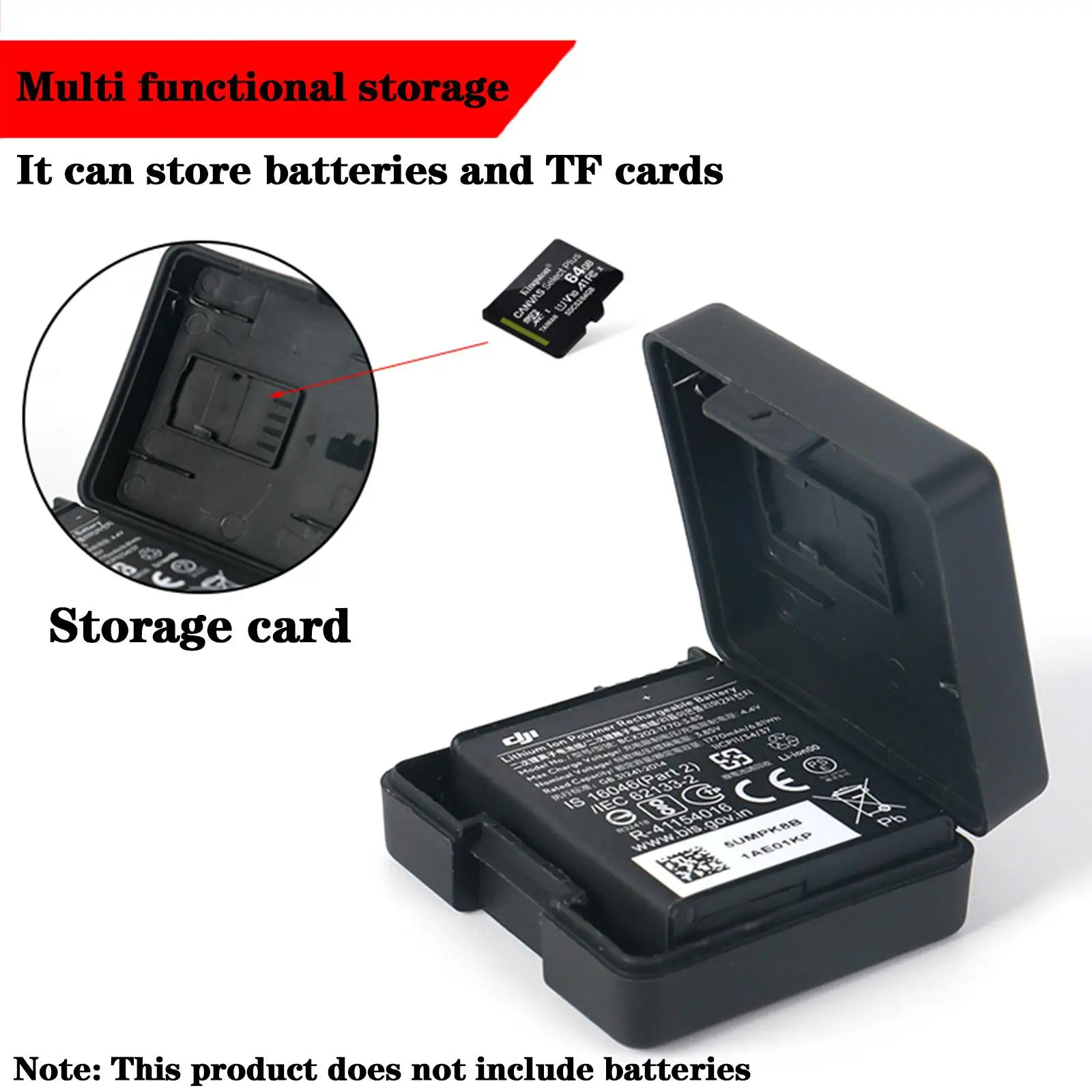 Storage Box For DJI Action 3 Mini Simple Large-capacity Portable Drone Accessories For DJI Battery Plastic Box Case