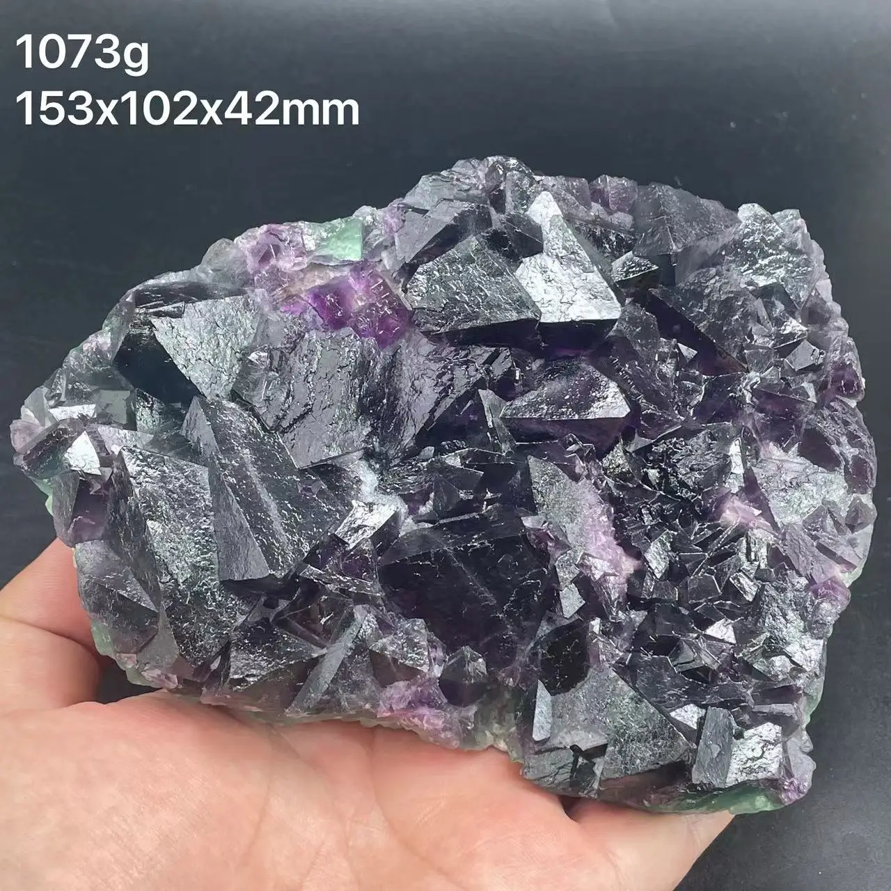 

New 100% natural purple green fluorite UV blue quartz large mineral crystal healing crystal from Zhejiang