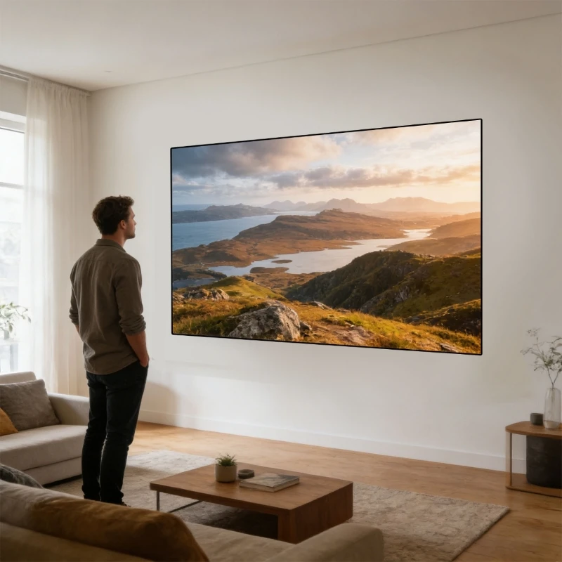 Anti Light Projection Screen Polyester Curtain Project Screen For Indoor And Outdoor Movie 16:9 Widescreen H8WD