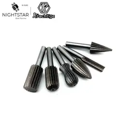 Juego de fresas rotativas de carburo, brocas de grabado CNC, Lima rotativa, vástago de molienda, 6mm, 1/4