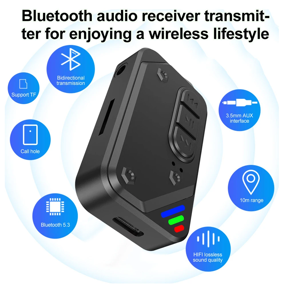 Kebidui carro bluetooth 5.3 receptor 4 em 1 transmissor fm adaptador de áudio aux música mãos-livres adaptador sem fio acessórios para automóveis