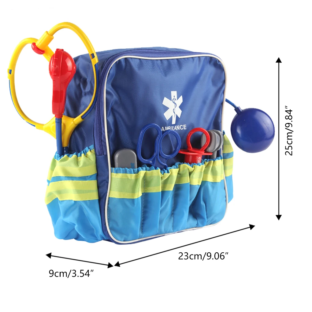 1 セットドクター消防士コスプレおもちゃセット子供クリエイティブ幼稚園シミュレートドクター消防士おもちゃセットハンマーバックパック
