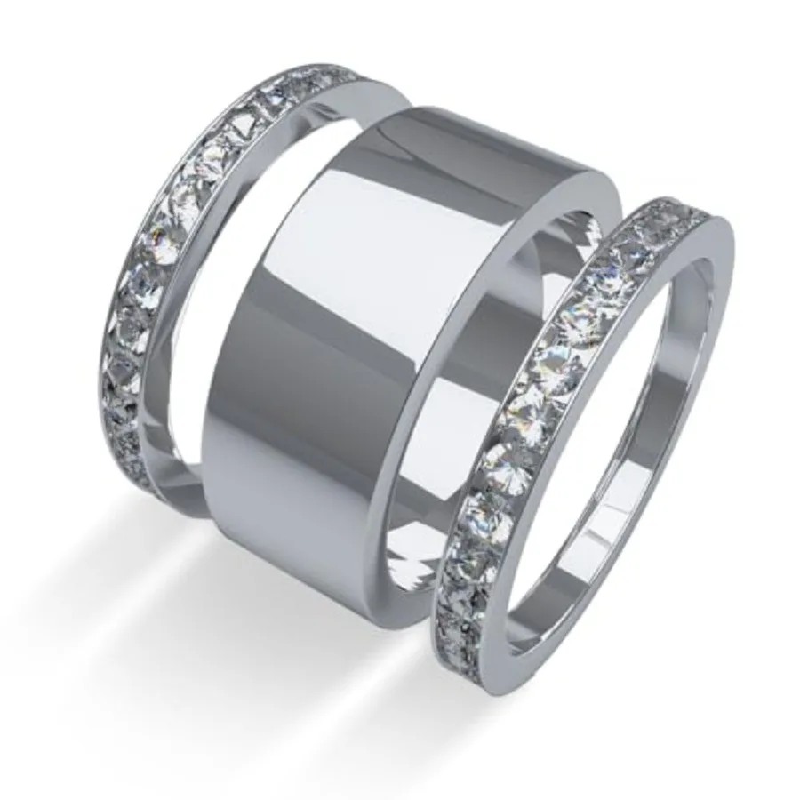 

Pack Silver Stacking Rings for Women Non Tarnish, 18K White Gold Plated Cubic Zirconia Ring, Jewelry Gift for Women