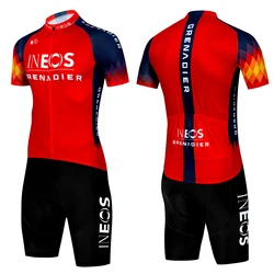 INEOS Cycling Bib Jersey Men Set Clothes 2024 Summer Pants Man Gel Shorts Costume for Men's Bike Clothing Road Uniform Suit Mtb