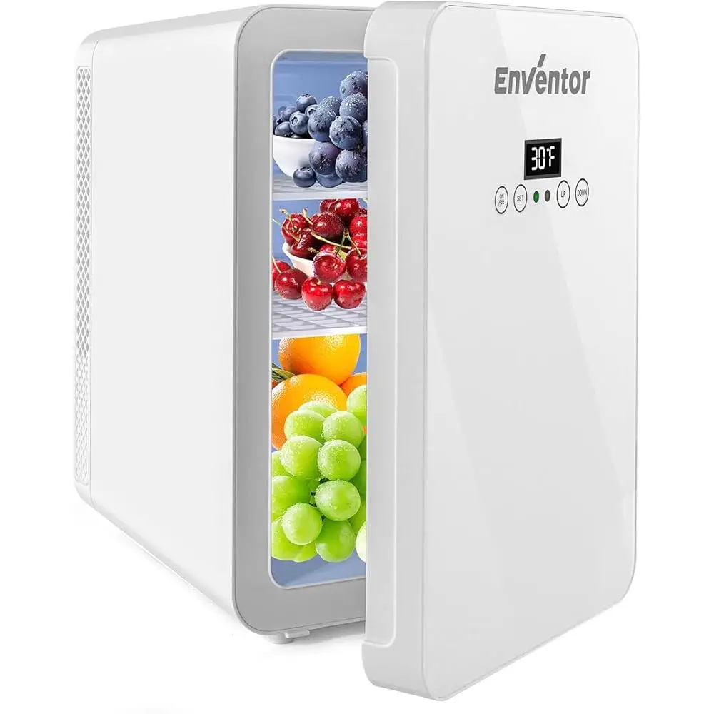 ثلاجة صغيرة لمستحضرات التجميل، ثلاجة محمولة تعمل بالتيار المتردد والتيار المستمر، مبرد طاقة، ثلاجة للعناية بالبشرة مع شاشة LCD لدرجة الحرارة، مسكن للسفر