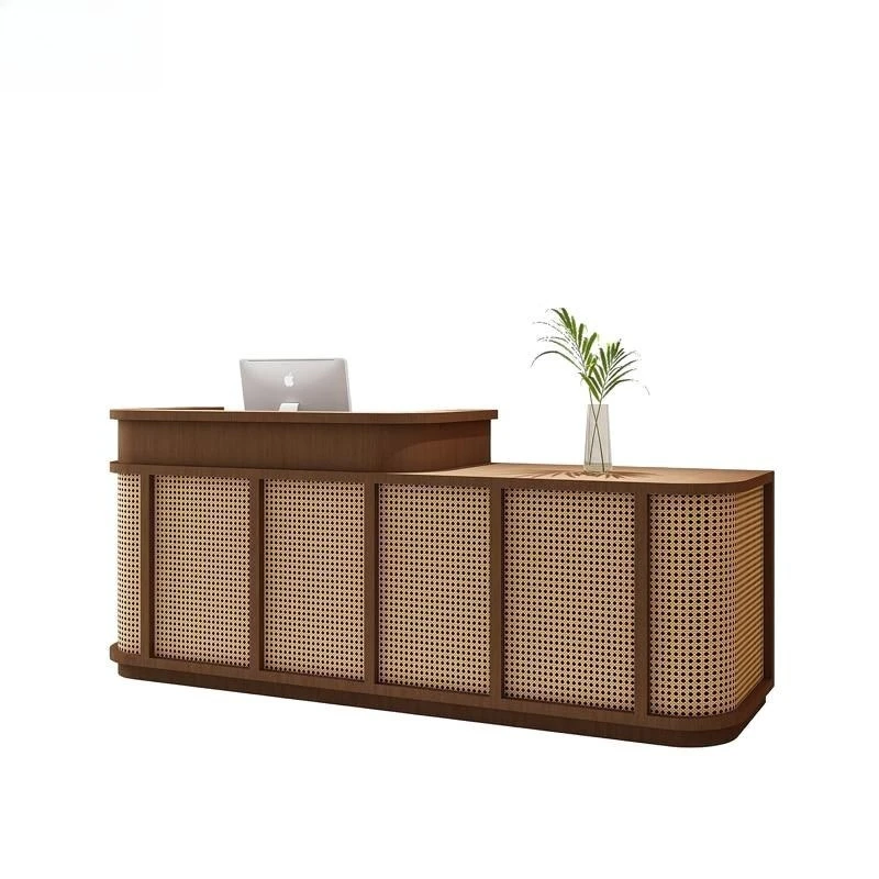 

Счетчик ювелирных изделий в стиле ретро B & B Магазин продуктов питания и напитков Wabi Sanfeng Стойка регистрации из ротанга Магазин одежды Маленький бар Касса страница Магазин