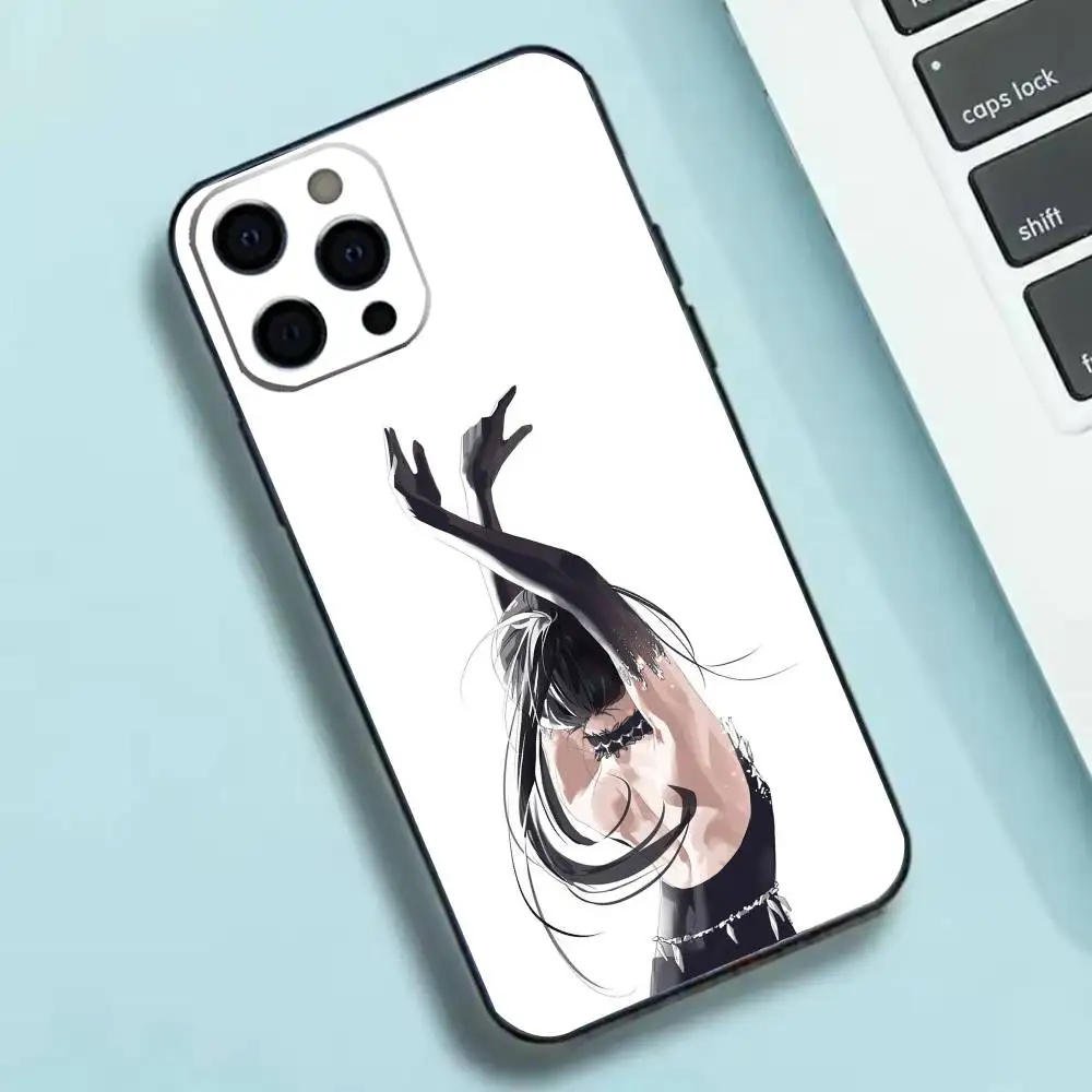 حافظة هاتف أنيمي على شكل زهرة لهاتف آيفون 17، 16,15,14,13,12,11 X XR Plus، غطاء أسود ناعم آخر