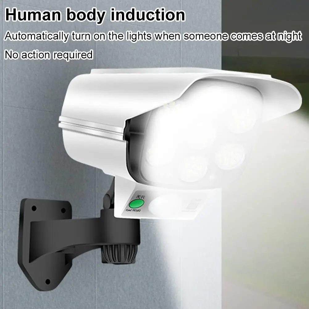 77 LED Simulated Camera Solar Light Motion Sensor Outdoor Wall Lamp Rechargeable Adjustable Rotation LED Spotlight For Garden