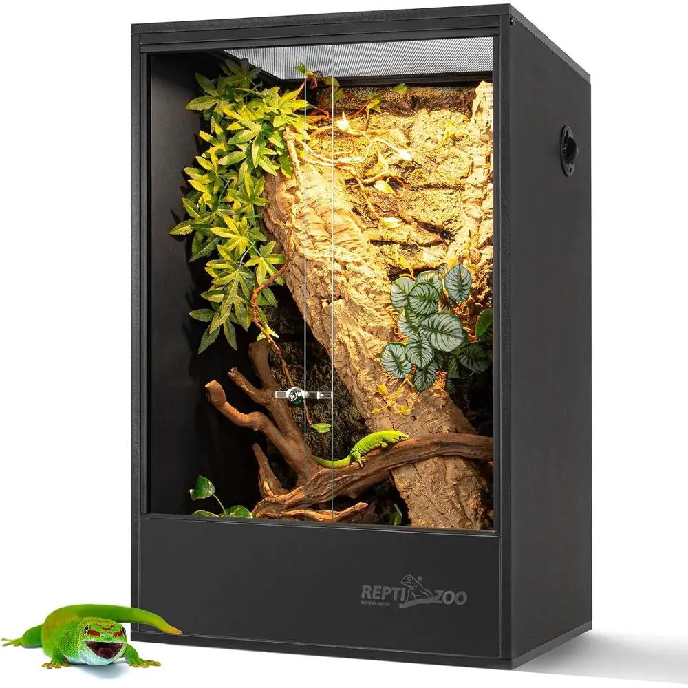 

REPTIZOO 67-галлонный высокий террариум из ПВХ, 24x18x36 дюймов, большой террариум для рептилий или содержания гекконов, ящериц, хамелеонов, змей, вольер