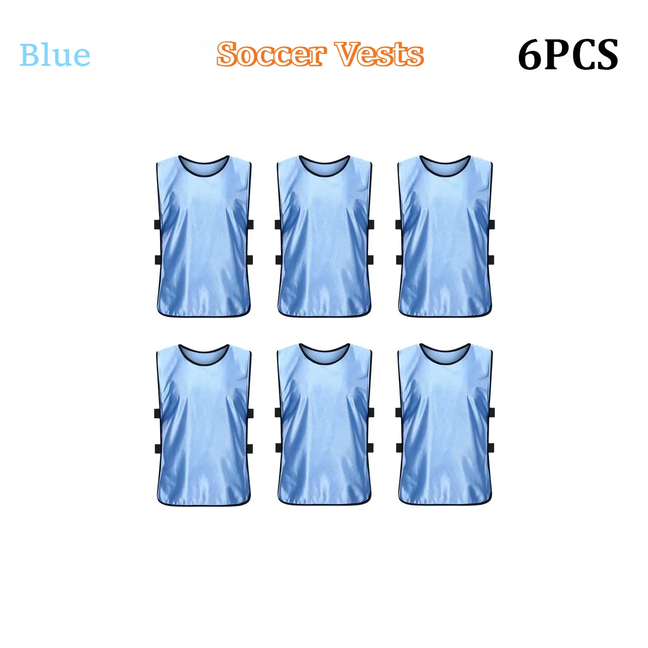 6PCS Quick Drying Soccer Pinnies,Breathable Training Vests for Youth Adult Football Basketball Team Practice,Group Against Suits