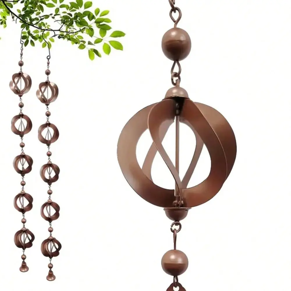 

Rain Chain For Outside Adjustable Rain Catcher Chain With Bell For Gutters Outside Eaves Drainage Downspout, For Divert Water A