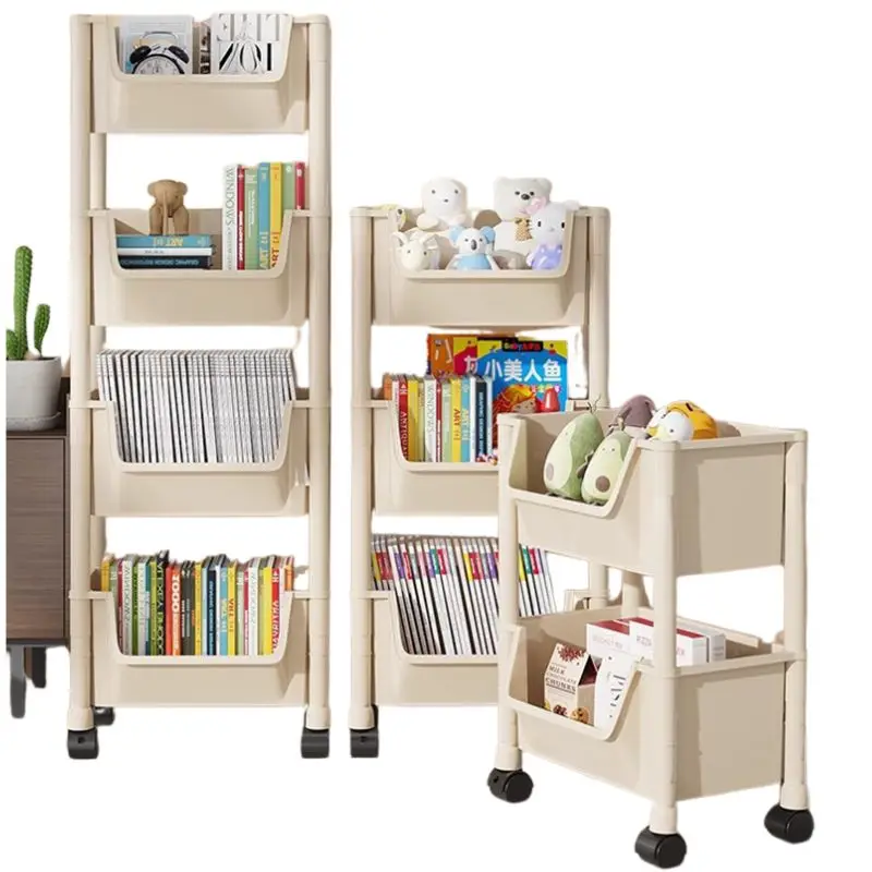 White Indoor Book Shelf Movable Design Items Minimalist Portable Display Cabinet Magazine Libreria Scaffale Salon Furniture